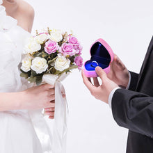 Load image into Gallery viewer, Yescom Engagement Ring Box with Light Heart Shaped