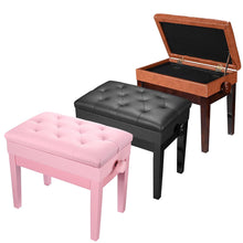 Load image into Gallery viewer, Yescom Piano Bench Leather Seat Adjustable-Height w/ Storage