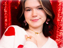 Load image into Gallery viewer, Yours Truly-Heart Pearl Dangle Earrings