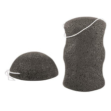 Load image into Gallery viewer, Charcoal Konjac Sponge Set | Detoxify Exfoliate Skin Care