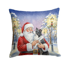 Load image into Gallery viewer, Border Collie with Santa Claus Throw Pillow