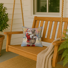 Load image into Gallery viewer, Irish Wolfhound with Santa Claus Throw Pillow