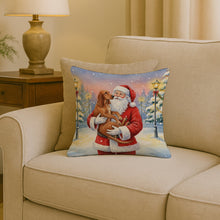 Load image into Gallery viewer, Redbone Coonhound with Santa Claus Throw Pillow