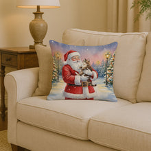 Load image into Gallery viewer, American Bobtail Cat with Santa Claus Throw Pillow