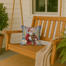 Load image into Gallery viewer, Mackerel Tabby Brown Cat with Santa Claus Throw Pillow