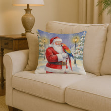 Load image into Gallery viewer, Scarlet Macaw with Santa Claus Throw Pillow