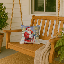 Load image into Gallery viewer, Scarlet Macaw with Santa Claus Throw Pillow