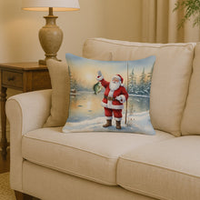 Load image into Gallery viewer, Fishing Santa Claus with Crappie Christmas Throw Pillow