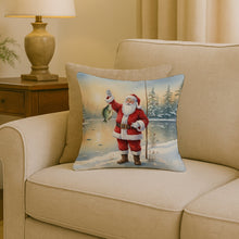 Load image into Gallery viewer, Fishing Santa Claus with Crappie Christmas Throw Pillow