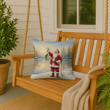 Load image into Gallery viewer, Fishing Santa Claus with Crappie Christmas Throw Pillow