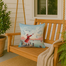 Load image into Gallery viewer, Santa Claus Feeding the Seagulls Christmas Throw Pillow
