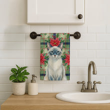 Load image into Gallery viewer, Blue Point Cat with Poinsettias Kitchen Towel