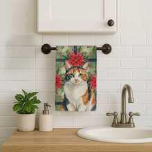 Load image into Gallery viewer, Calico Cat with Poinsettias Kitchen Towel