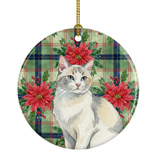 Load image into Gallery viewer, Dilute Calico Cat with Poinsettias Ceramic Ornament