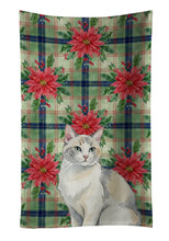 Load image into Gallery viewer, Dilute Calico Cat with Poinsettias Kitchen Towel