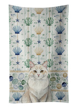 Load image into Gallery viewer, Cream and White Cat Coastal Sea Glass Kitchen Towel