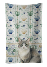 Load image into Gallery viewer, Gray and White Cat Coastal Sea Glass Kitchen Towel