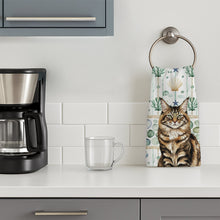 Load image into Gallery viewer, MaineCoon Brown Tabby Cat Coastal Sea Glass Kitchen Towel