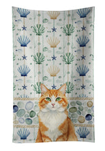 Load image into Gallery viewer, Orange and White Cat Coastal Sea Glass Kitchen Towel