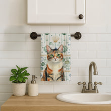 Load image into Gallery viewer, Patched Tabby Cat Coastal Sea Glass Kitchen Towel