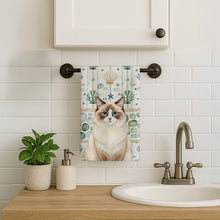 Load image into Gallery viewer, Ragdoll Bicolor Cat Coastal Sea Glass Kitchen Towel