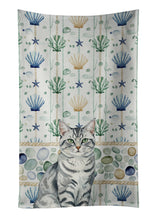Load image into Gallery viewer, Silver Classic Tabby Cat Coastal Sea Glass Kitchen Towel