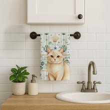 Load image into Gallery viewer, Solid Cream Cat Coastal Sea Glass Kitchen Towel