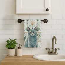 Load image into Gallery viewer, Solid Gray Cat Coastal Sea Glass Kitchen Towel