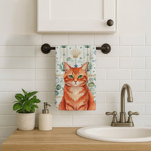 Load image into Gallery viewer, Solid Red Ginger Cat Coastal Sea Glass Kitchen Towel