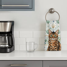 Load image into Gallery viewer, Spotted Tabby Brown Cat Coastal Sea Glass Kitchen Towel