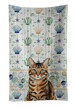 Load image into Gallery viewer, Spotted Tabby Brown Cat Coastal Sea Glass Kitchen Towel