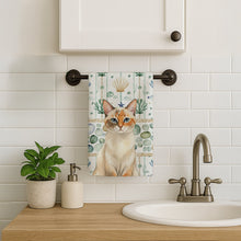 Load image into Gallery viewer, Tortie Point  Cat Coastal Sea Glass Kitchen Towel