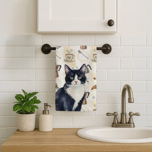 Load image into Gallery viewer, Black and White Tuxedo Cat Coffee Time Kitchen Towel