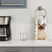 Load image into Gallery viewer, Chocolate Point Cat Coffee Time Kitchen Towel