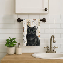 Load image into Gallery viewer, Persian Black Cat Coffee Time Kitchen Towel