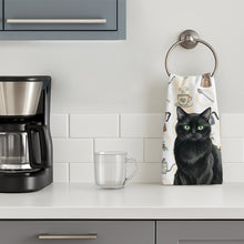 Load image into Gallery viewer, Persian Black Cat Coffee Time Kitchen Towel