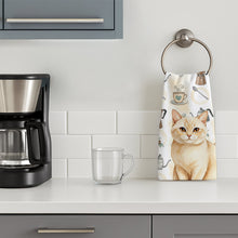 Load image into Gallery viewer, Solid Cream Cat Coffee Time Kitchen Towel