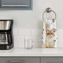 Load image into Gallery viewer, Tortie Point  Cat Coffee Time Kitchen Towel
