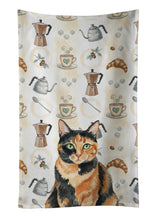 Load image into Gallery viewer, Tortoiseshell Cat Coffee Time Kitchen Towel