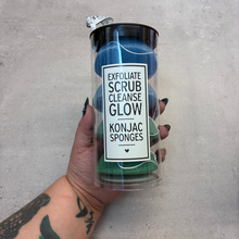 Load image into Gallery viewer, Facial Konjac Sponges in Beach Ombre Tube Pack | Giftable Skincare Beauty Kit Set