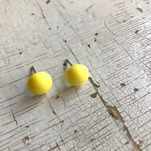 Load image into Gallery viewer, Yellow Matte Mini Retro Button Stud Earrings