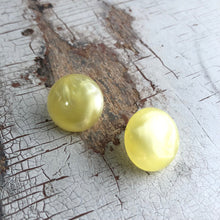 Load image into Gallery viewer, Yellow Aura Glow Marbled Retro Button Stud Earrings