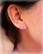 Load image into Gallery viewer, Zebra Stars - Tiny Stud Earrings