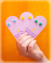 Load image into Gallery viewer, Zebra Stars - Tiny Stud Earrings