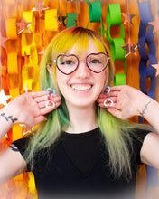 Load image into Gallery viewer, You're Safe With Me-Connected Cotton Candy Heart Earrings