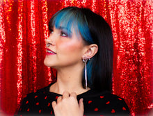 Load image into Gallery viewer, "Can I go Where You Go?" Titanium Heart Hoops