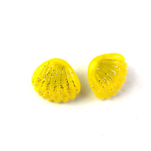 Load image into Gallery viewer, Yellow Oyster Shell Glitter Stud Earrings