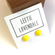 Load image into Gallery viewer, Yellow Shiny Mini Retro Button Stud Earrings