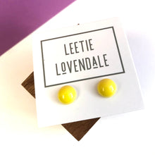 Load image into Gallery viewer, Yellow Shiny Mini Retro Button Stud Earrings