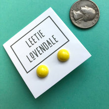 Load image into Gallery viewer, Yellow Shiny Mini Retro Button Stud Earrings